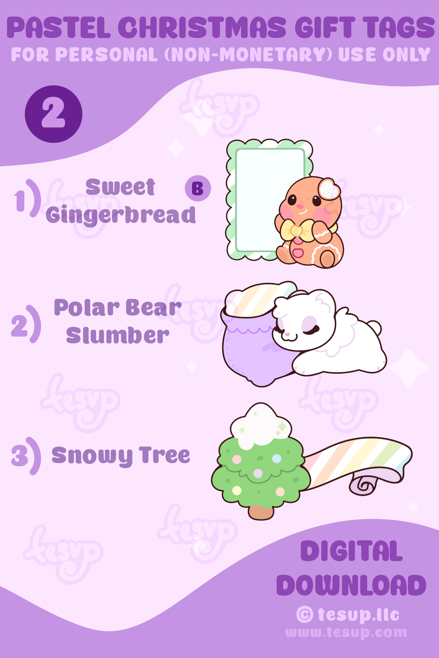 Pastel Christmas Tag Set Part 2 with SVG Studio Files (Digital Download)