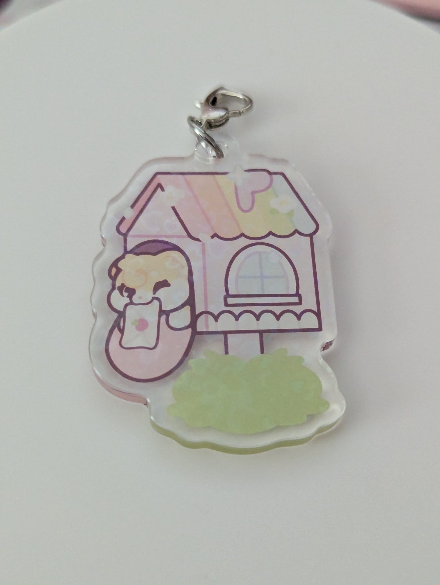 Clear Heart Holographic Ichigo's Mailbox Keychain 2"