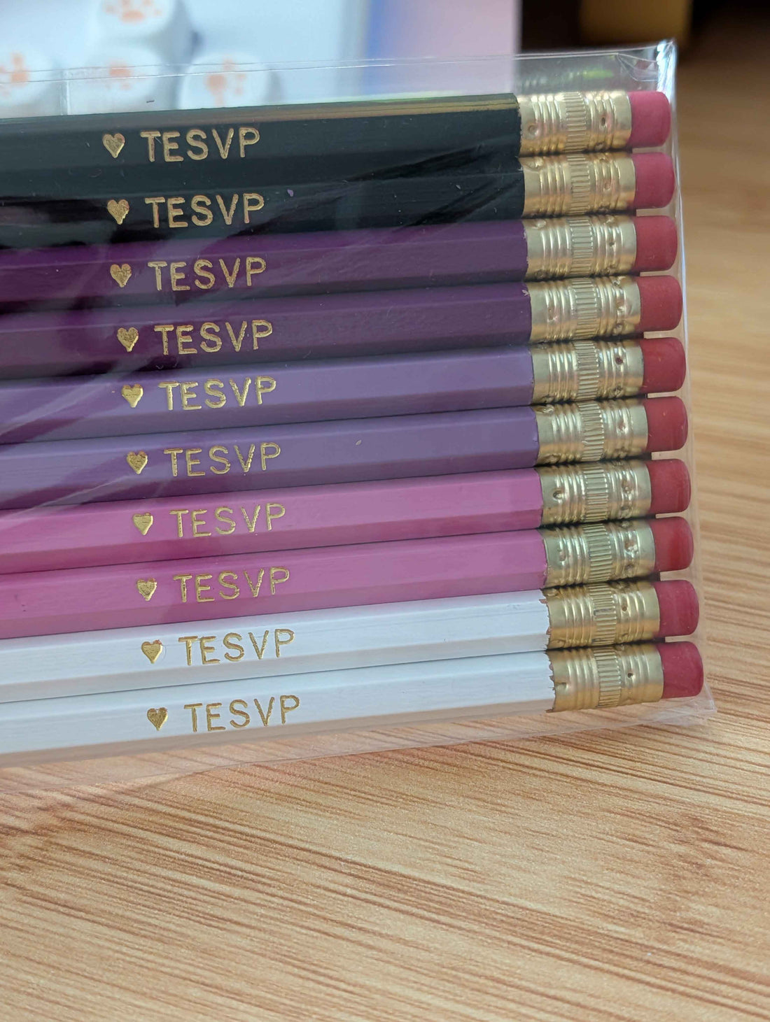 Shop Update: "tesvp" stamped pencils