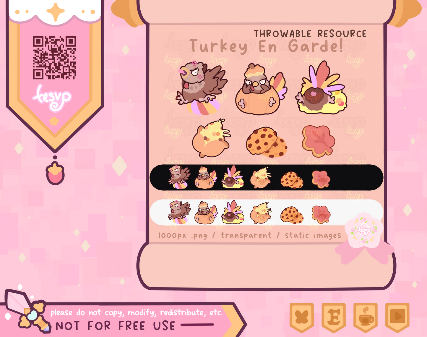 Turkey En Garde! 2D Throwable Set (Digital Download)