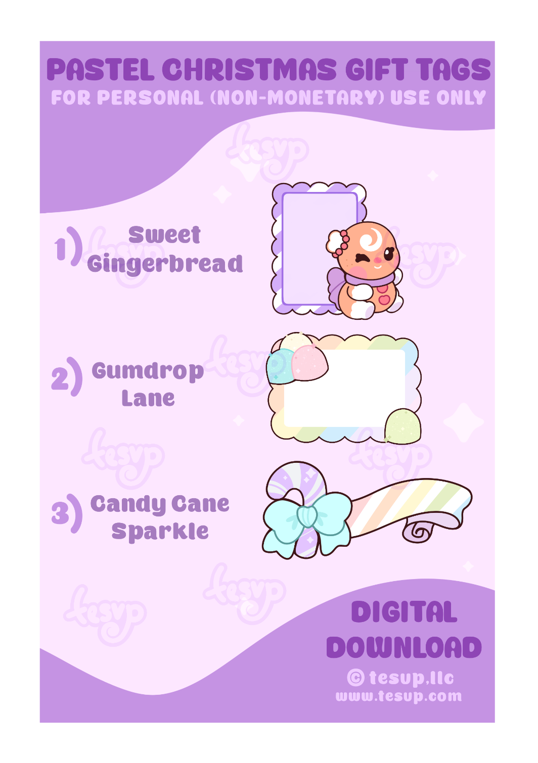 Pastel Christmas Tag Set (Digital Download)