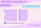 Digital Cut File: 4 x 6 IN" Double Sided Folder Insert (Digital Download)