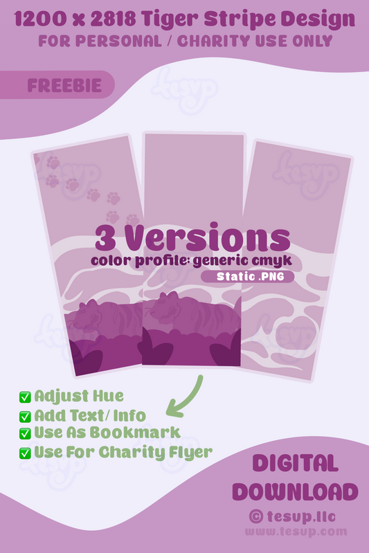 (FREEBIE) 1200 x 2818 Tiger Stripe Design (Digital Download)