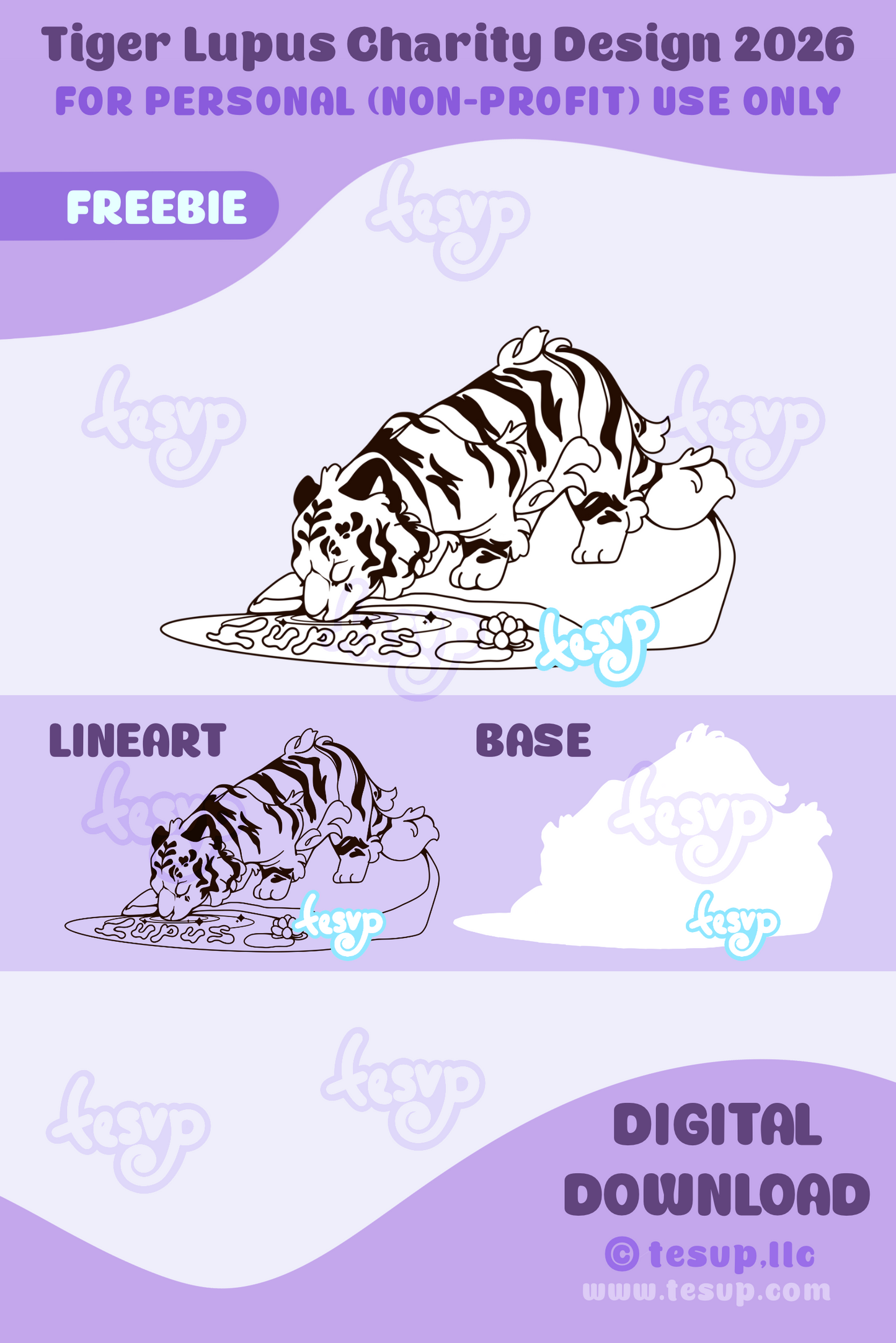 (FREEBIE) B&W Tiger Lupus Illustration (Digital Download)