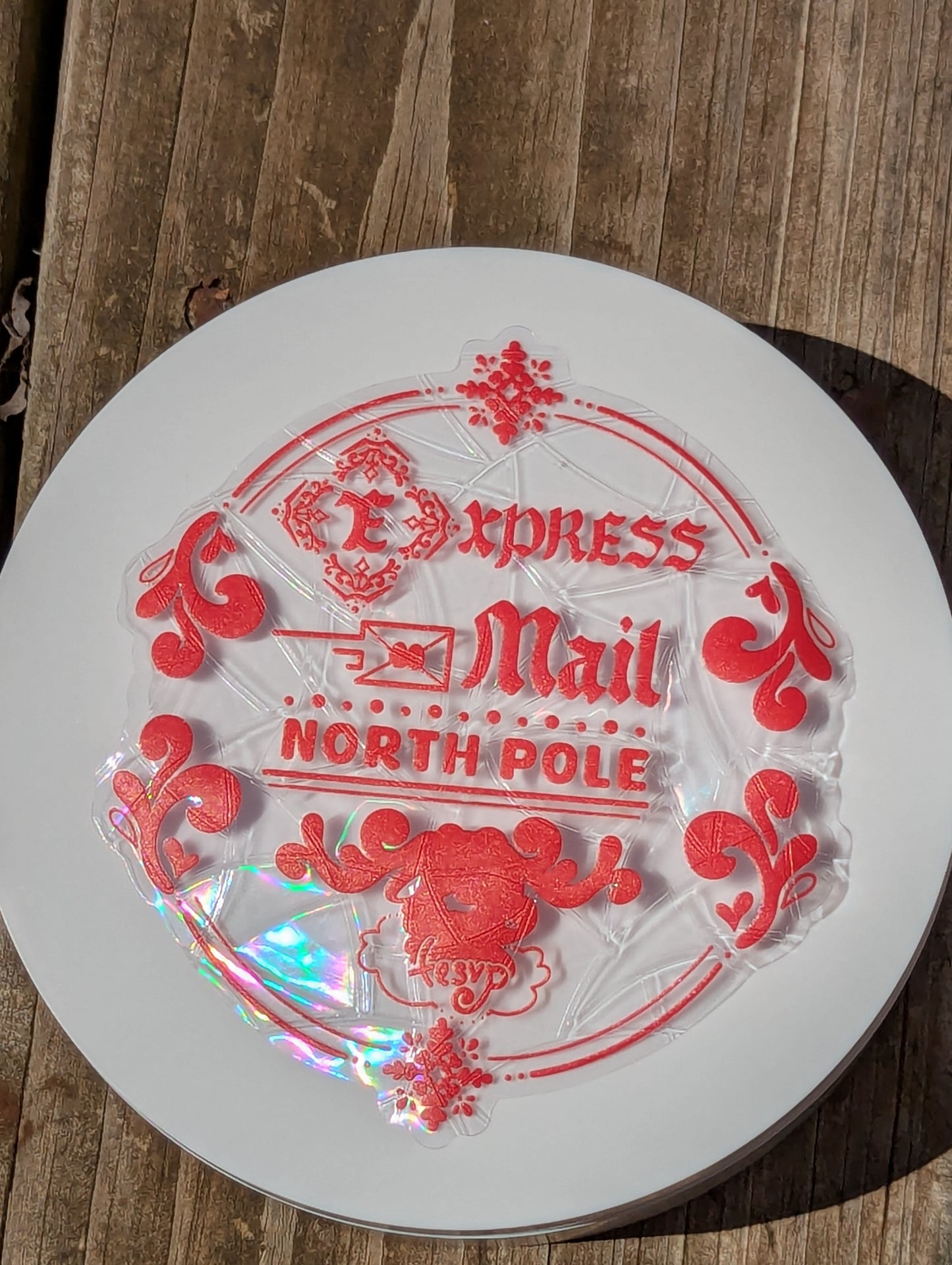 Clear Seasonal Window Cling North Pole Express Suncatcher