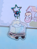 Clear Ichigo's Rainbow Cart Star Holo Acrylic Charm 2"