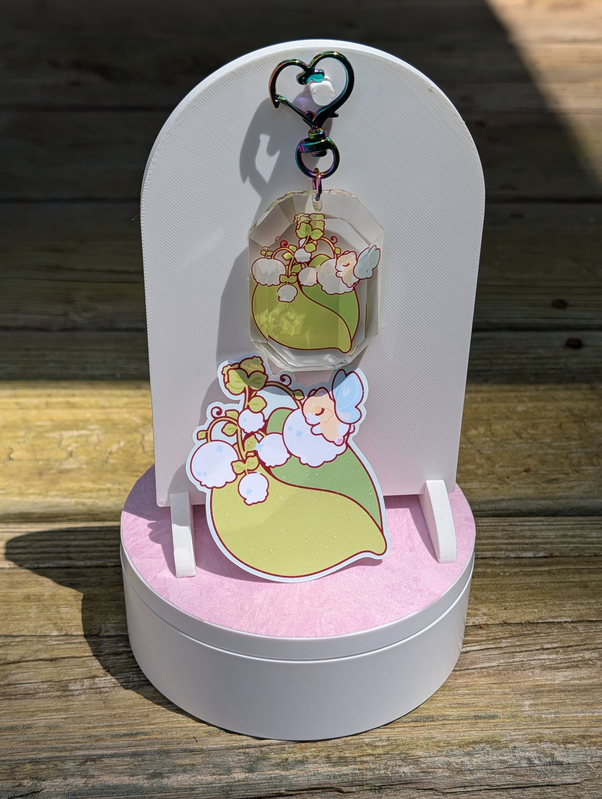 Ichigo Lily of the Valley Clear Emerald Gem Charm 2.3 x 1.57"