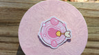 Hearts Bullseye Die Cut Sticker w/ Glitter Laminate (Handmade)